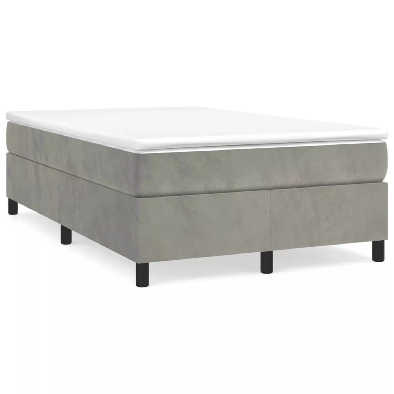 vidaXL Boxspringbett mit Matratze Hellgrau 120x200 cm Samt1396570 günstig online kaufen