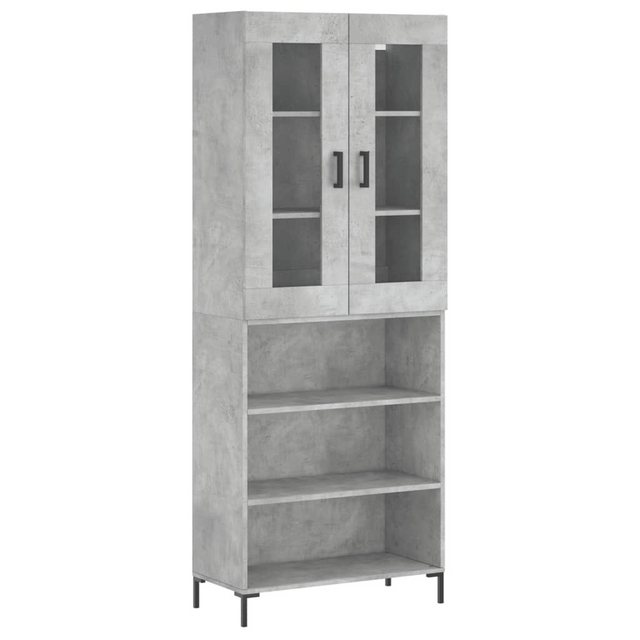 vidaXL Vitrine Highboard Betongrau 69,5x34x180 cm Spanplatte Glas Vitrine günstig online kaufen