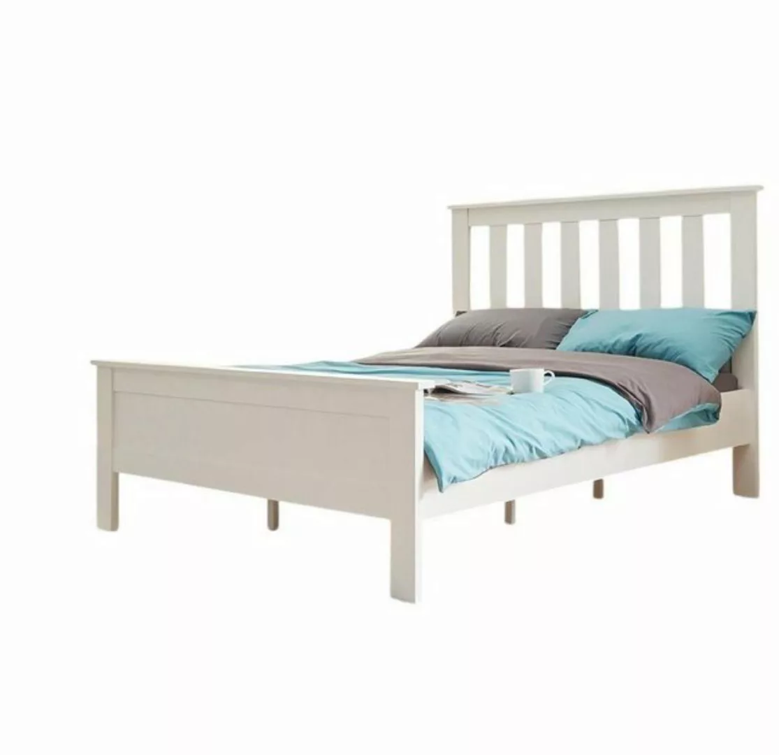 JVmoebel Bett Bett Schlafbett Holzbett Bettrahmen Minimalistisch Weiß Schla günstig online kaufen