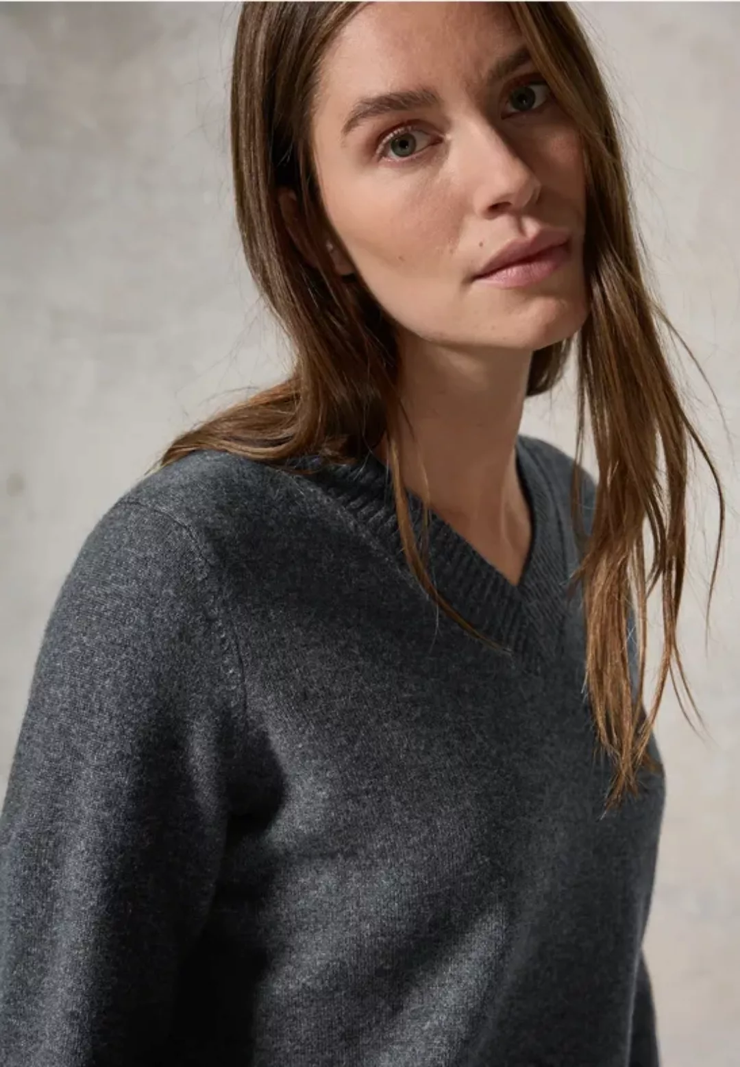 Cecil V-Ausschnitt-Pullover, im Melange Look günstig online kaufen