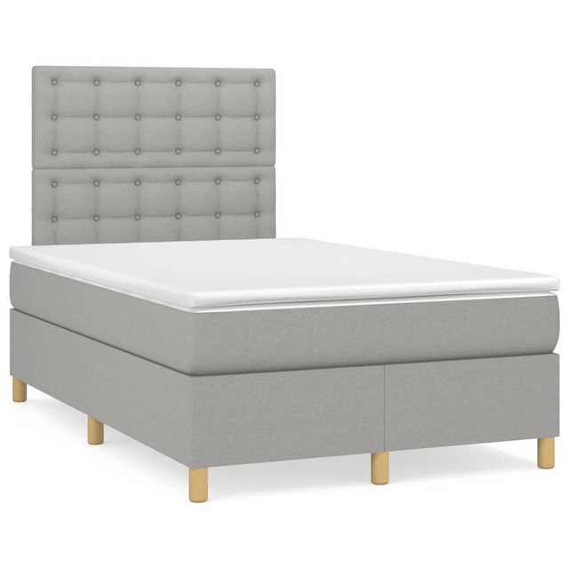 furnicato Bett Boxspringbett mit Matratze Hellgrau 120x200 cm Stoff günstig online kaufen