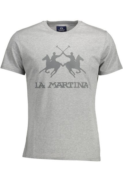 La Martina T-Shirt Herren Kurzarm T-Shirt in Grau mit Druck und günstig online kaufen