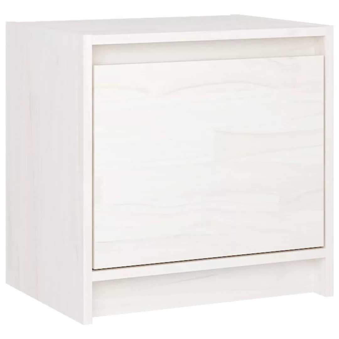 Nachttisch Weiß 40x30,5x40 Cm Massivholz Kiefer günstig online kaufen