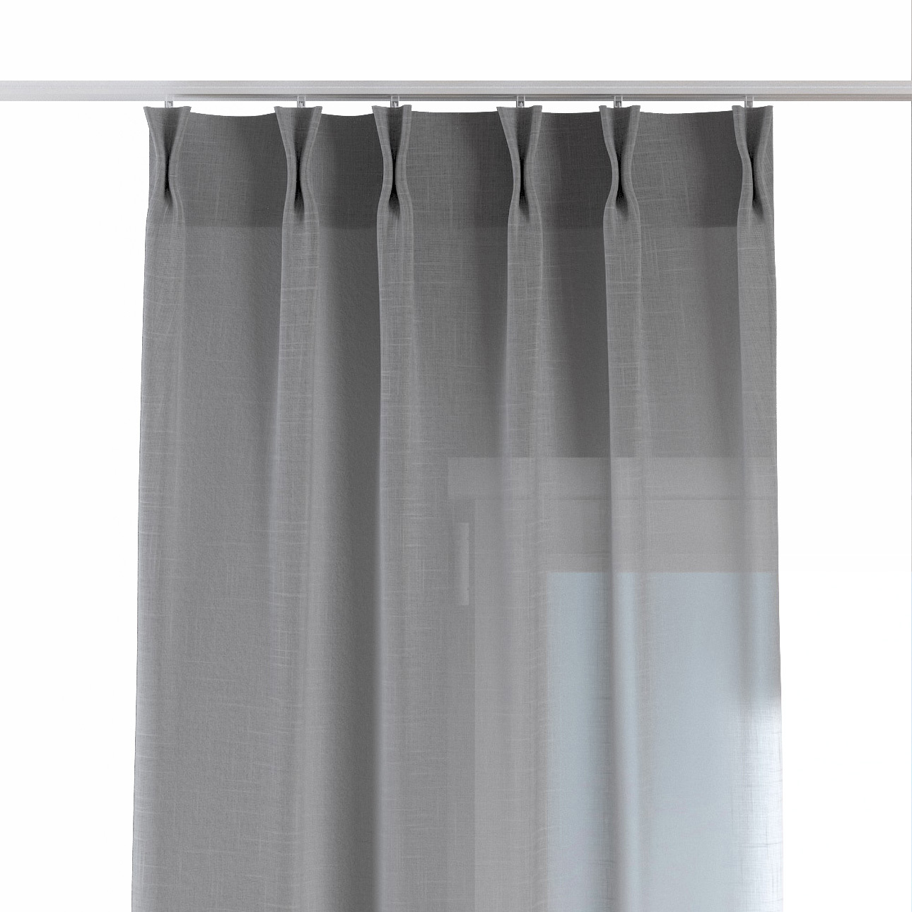 Vorhang mit flämischen 2-er Falten, grau, Romantica (142-90) günstig online kaufen