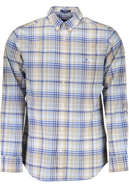 Gant Langarmhemd Herrenhemd Blau Bio-Baumwolle - Regular Fit, Button-Down, günstig online kaufen