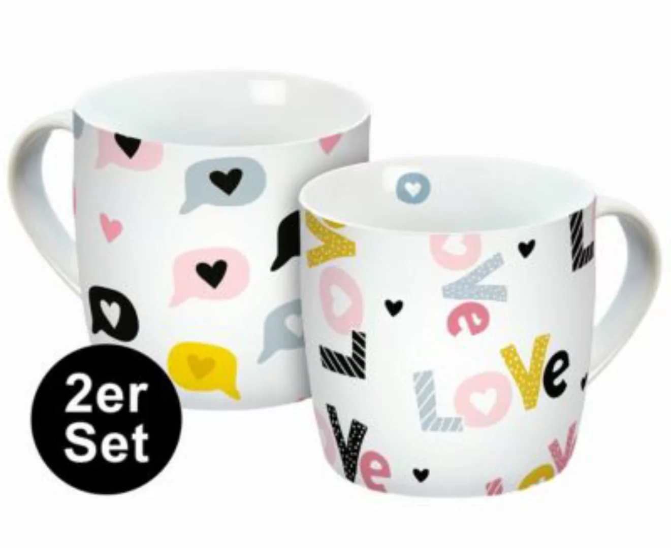 Geda Labels Tasse Love Pattern 250ml 2er Set Tassen bunt günstig online kaufen