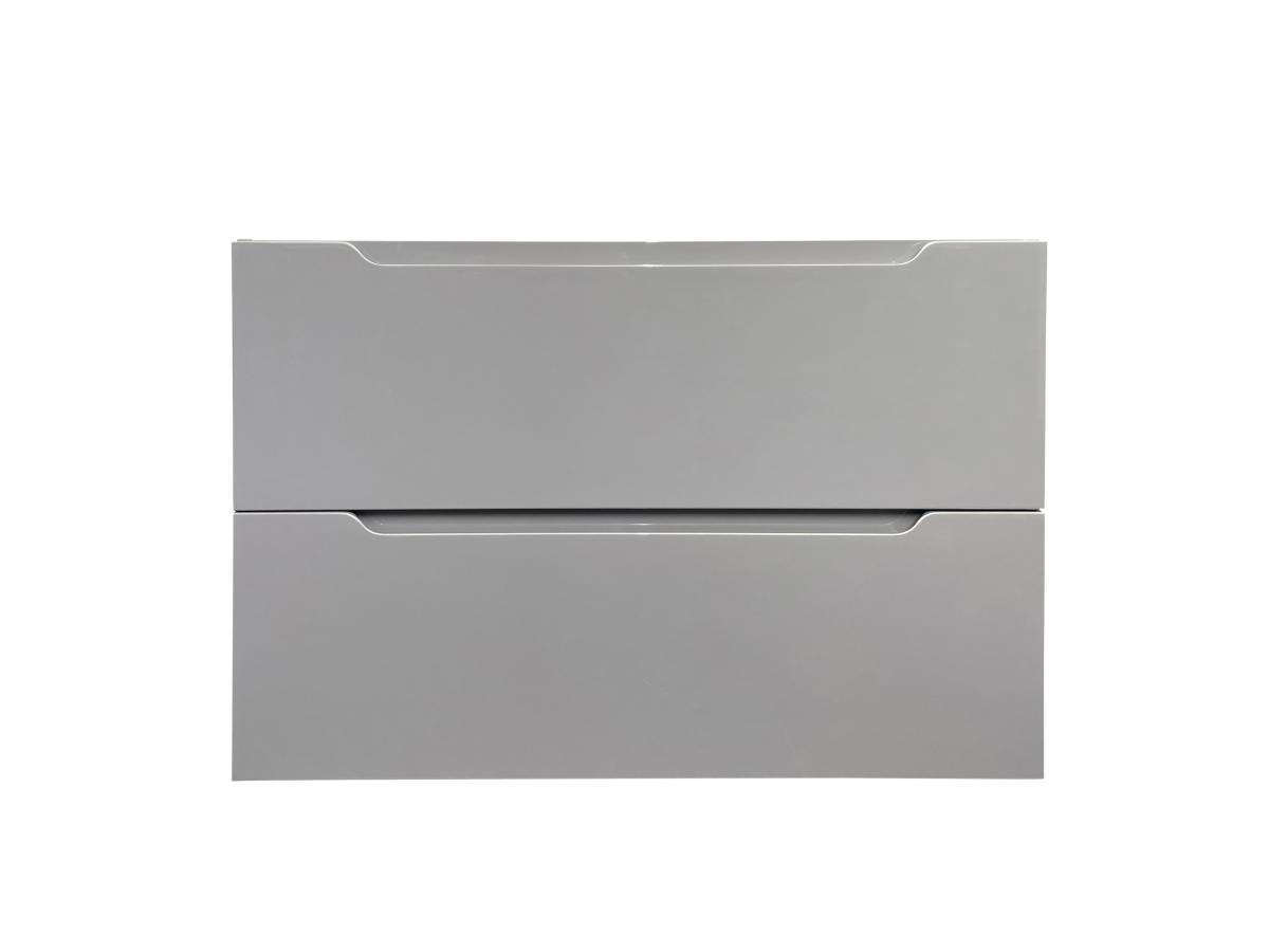 Waschbeckenunterschrank hängend mit Einzelwaschbecken - 80 cm - Grau - STEF günstig online kaufen