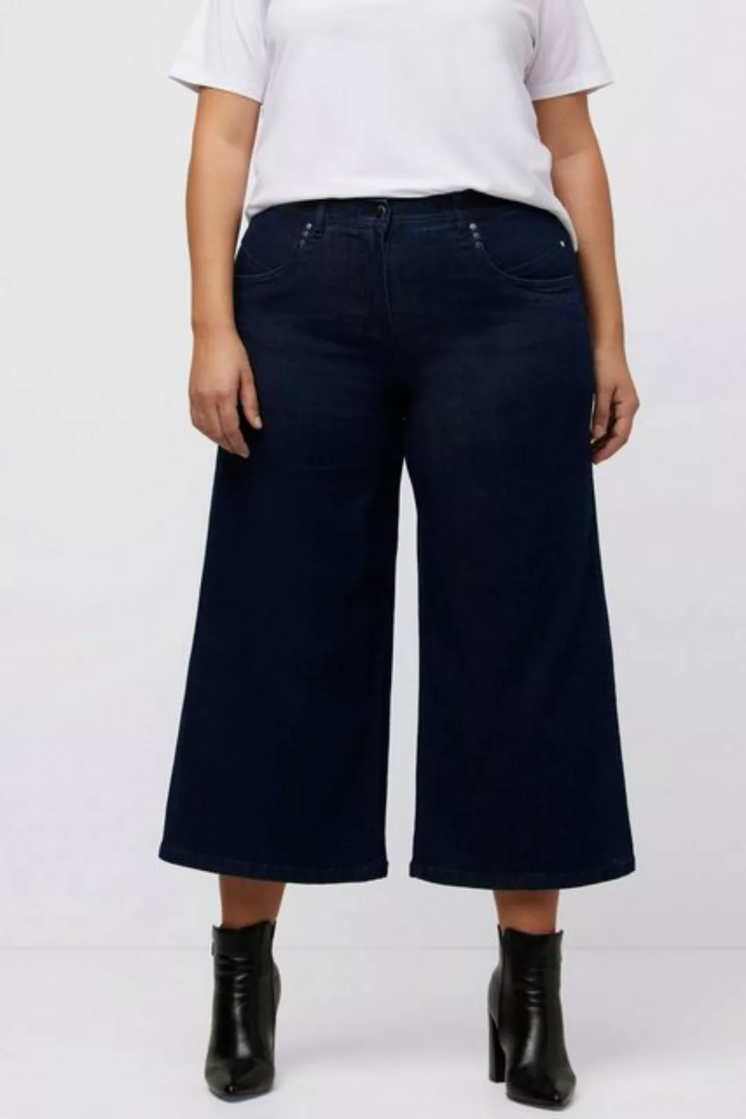 Ulla Popken Regular-fit-Jeans Jeans-Culotte wadenlang weites Bein Marleneho günstig online kaufen