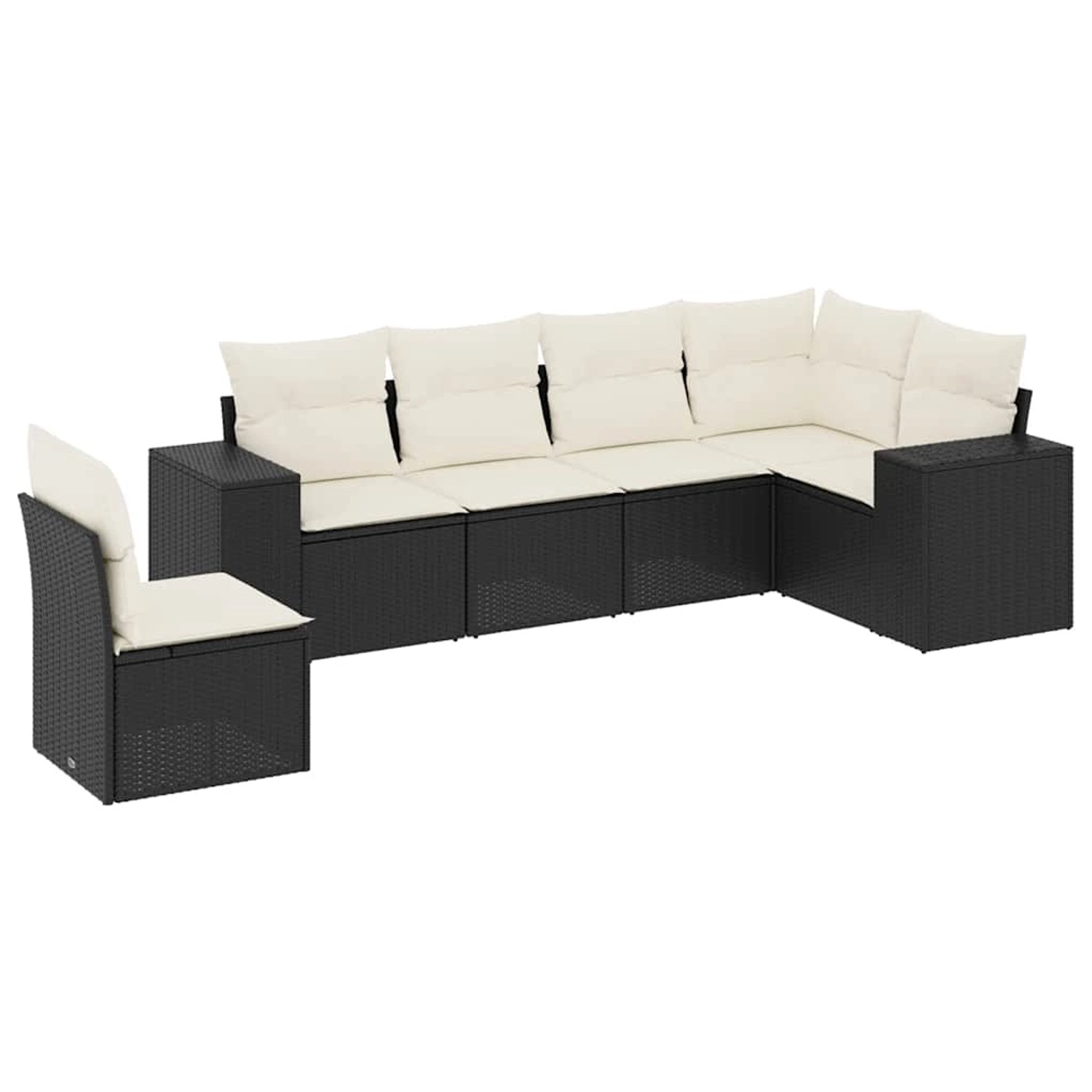 vidaXL 6-Tlg Garten-Sofagarnitur mit Kissen Schwarz Poly Rattan 3254963 günstig online kaufen