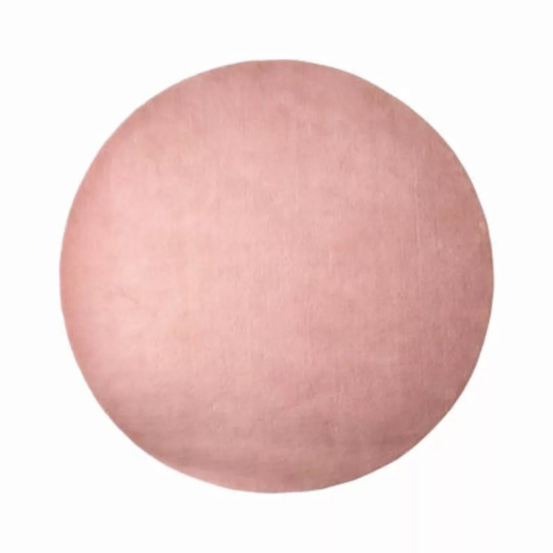 Teppich Outline Round textil rosa / Ø 200 cm - Handgewebt - Pols Potten - R günstig online kaufen
