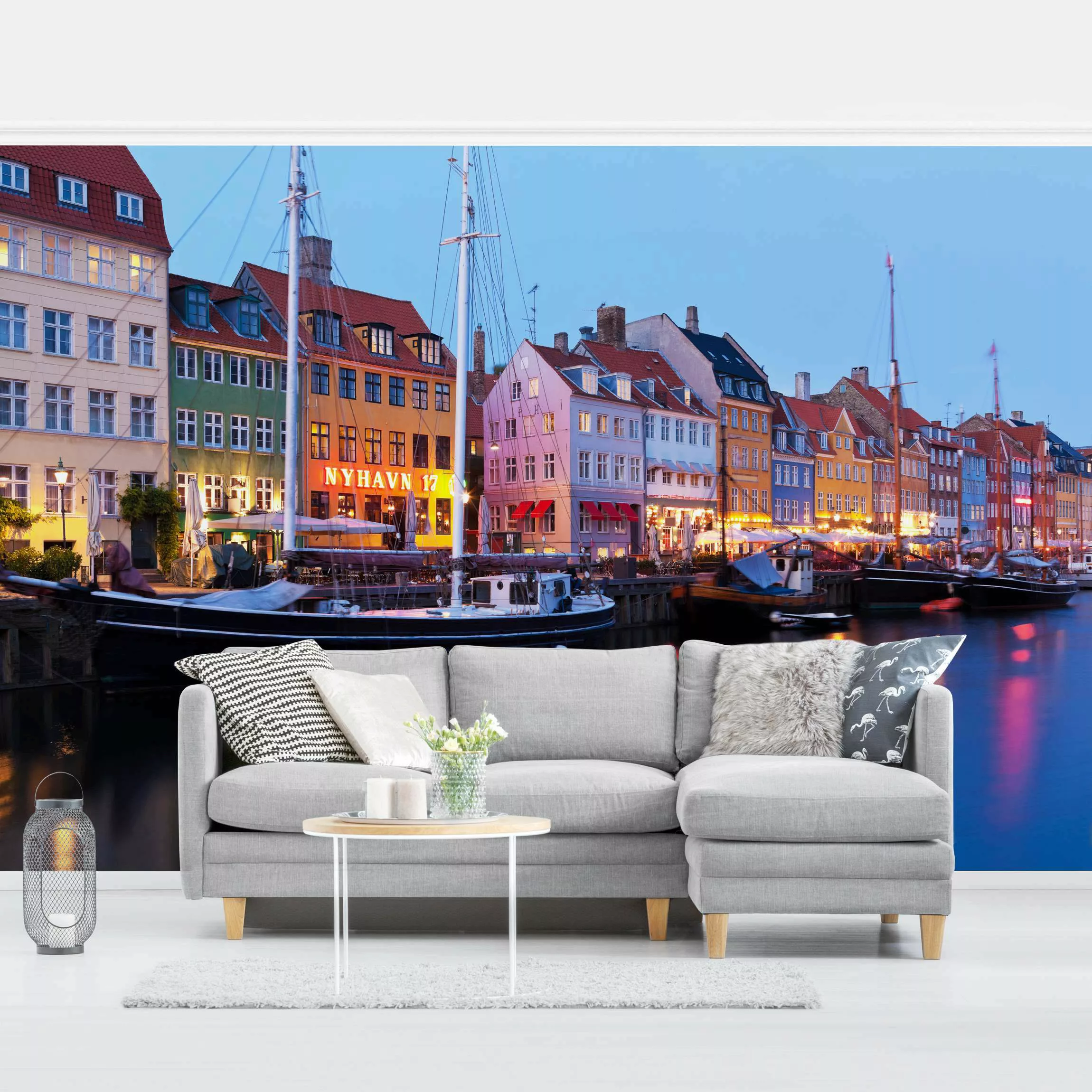 Fototapete Kopenhagener Hafen am Abend günstig online kaufen