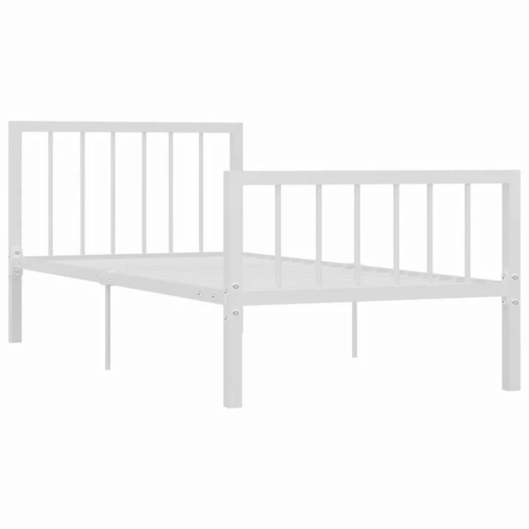 vidaXL Bett Bettgestell Weiß Metall 90×200 cm günstig online kaufen