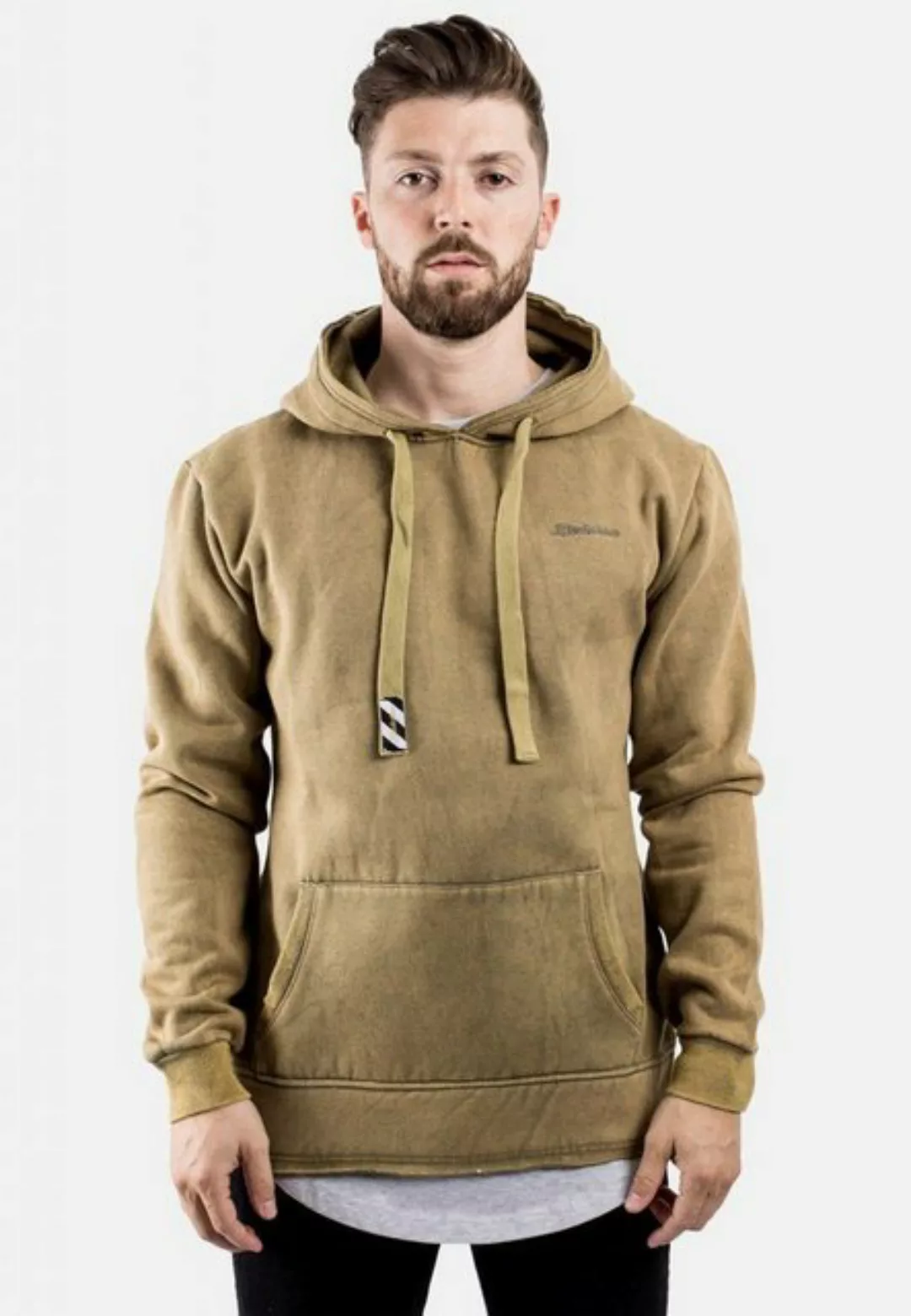 Blackskies Kapuzenpullover Acid Wash Hoodie Olive Large günstig online kaufen