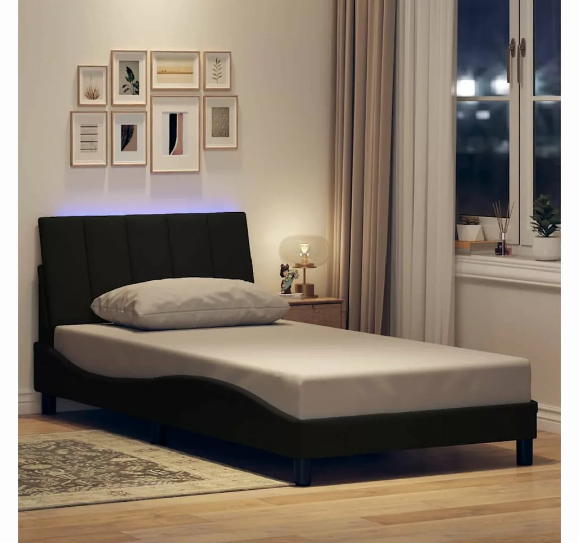 vidaXL Bett, Bettgestell ohne Matratze Schwarz 100x200 cm Stoff günstig online kaufen