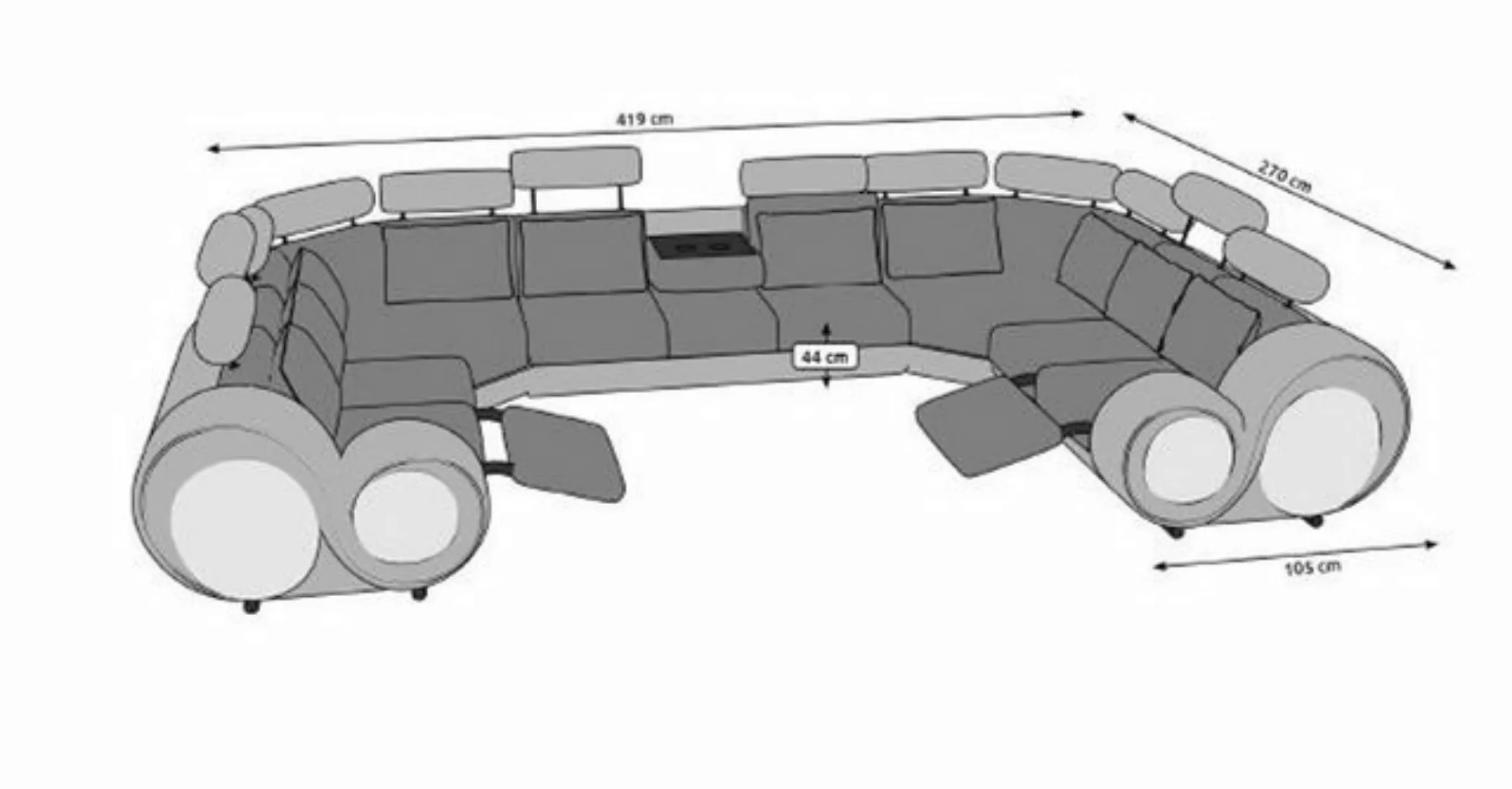 JVmoebel Ecksofa XXL Wohnlandschaft Sofa mit USB Polster Garnitur Ecksofa T günstig online kaufen