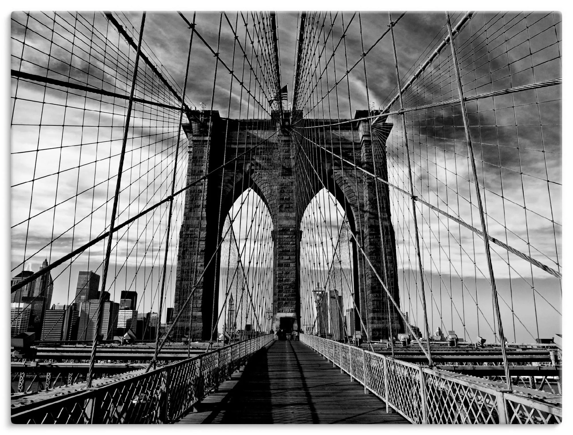 Artland Wandbild »Brooklyn Bridge - schwarz/weiss«, Brücken, (1 St.) günstig online kaufen