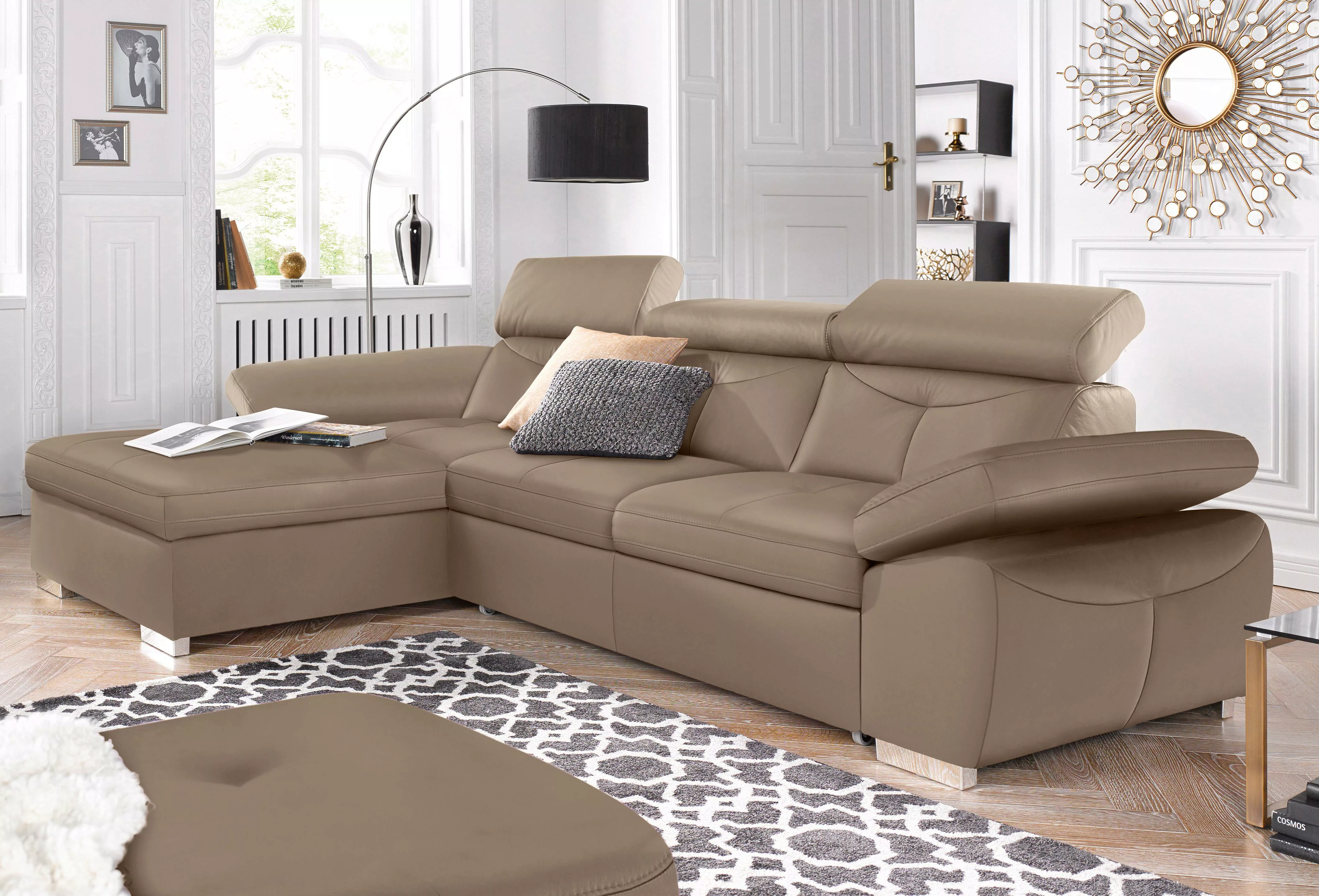 exxpo - sofa fashion Ecksofa "Spring, L-Form", wahlweise mit Bettfunktion u günstig online kaufen