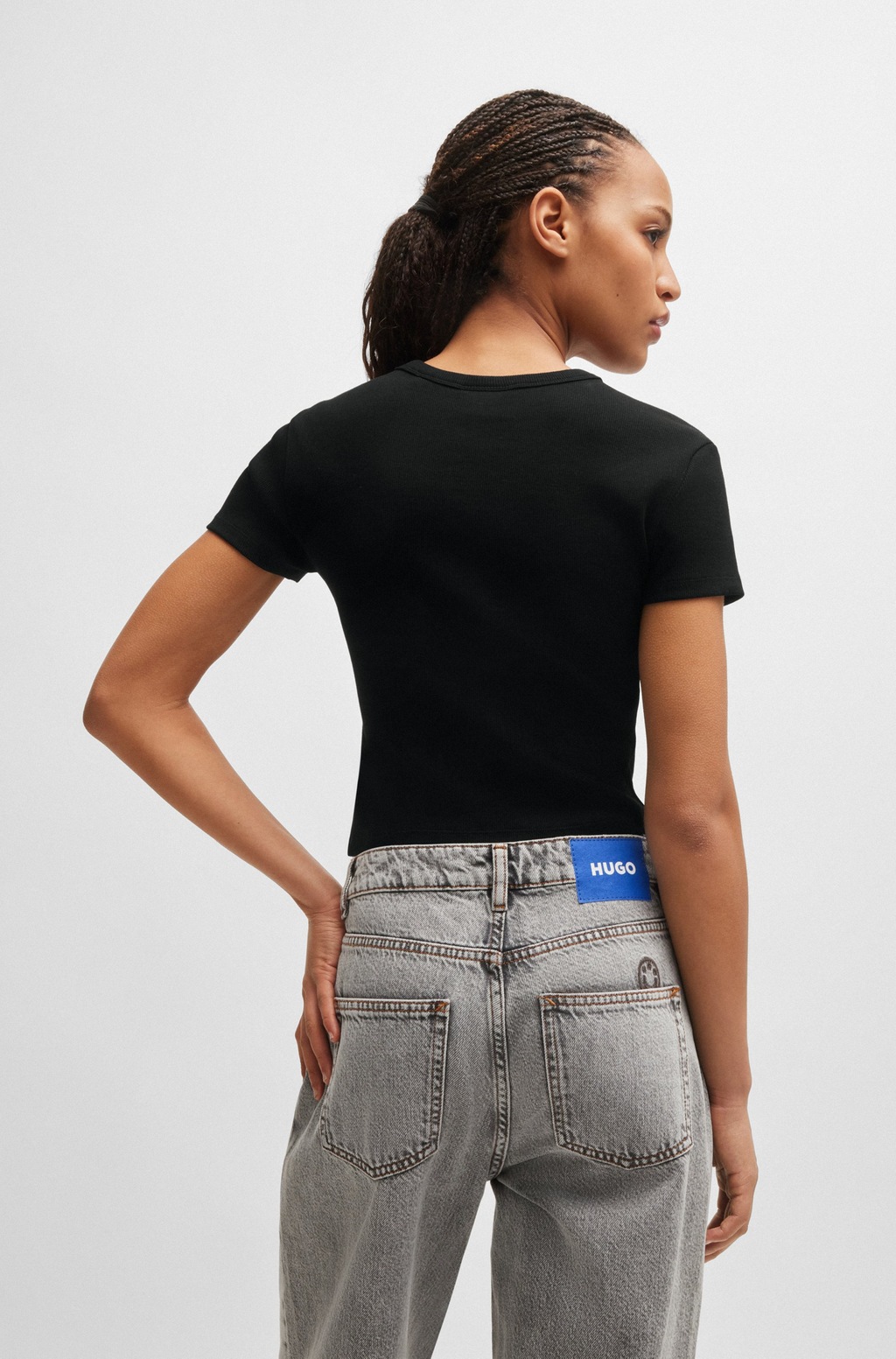 HUGO Blue T-Shirt "Baby Tee", in verkürzter Länge günstig online kaufen