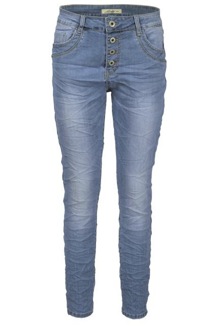 Jewelly Regular-fit-Jeans Stretch Jeans Five-Pocket im Crash-Look günstig online kaufen