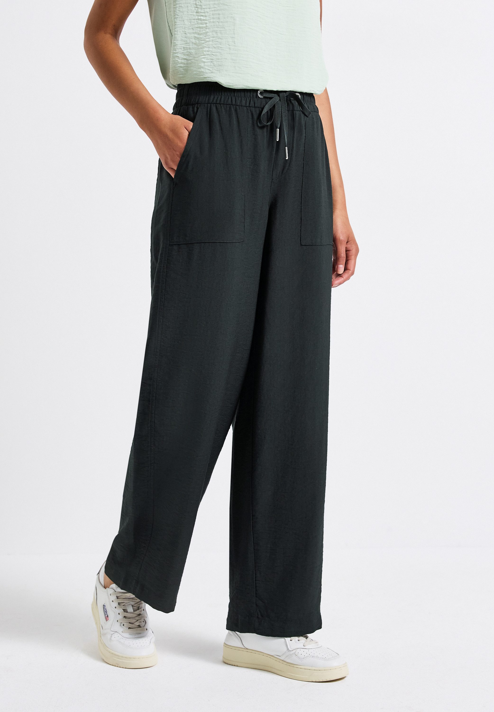 STREET ONE Stoffhose Sommerhose weites Bein, günstig online kaufen