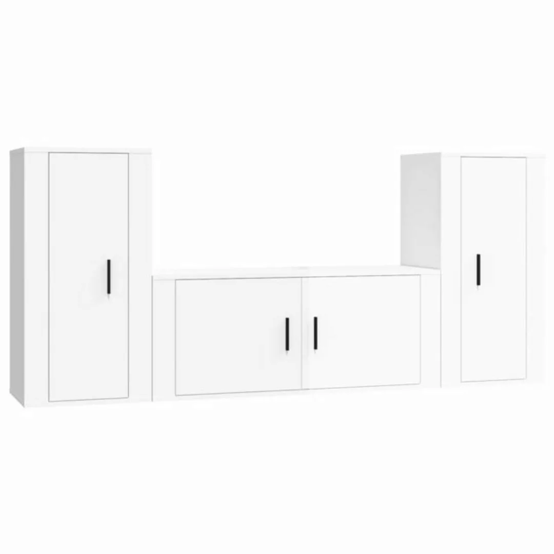 vidaXL TV-Schrank 3tlg TV Schrank Set Hängeschrank Wandschrank Lowboard Hoc günstig online kaufen