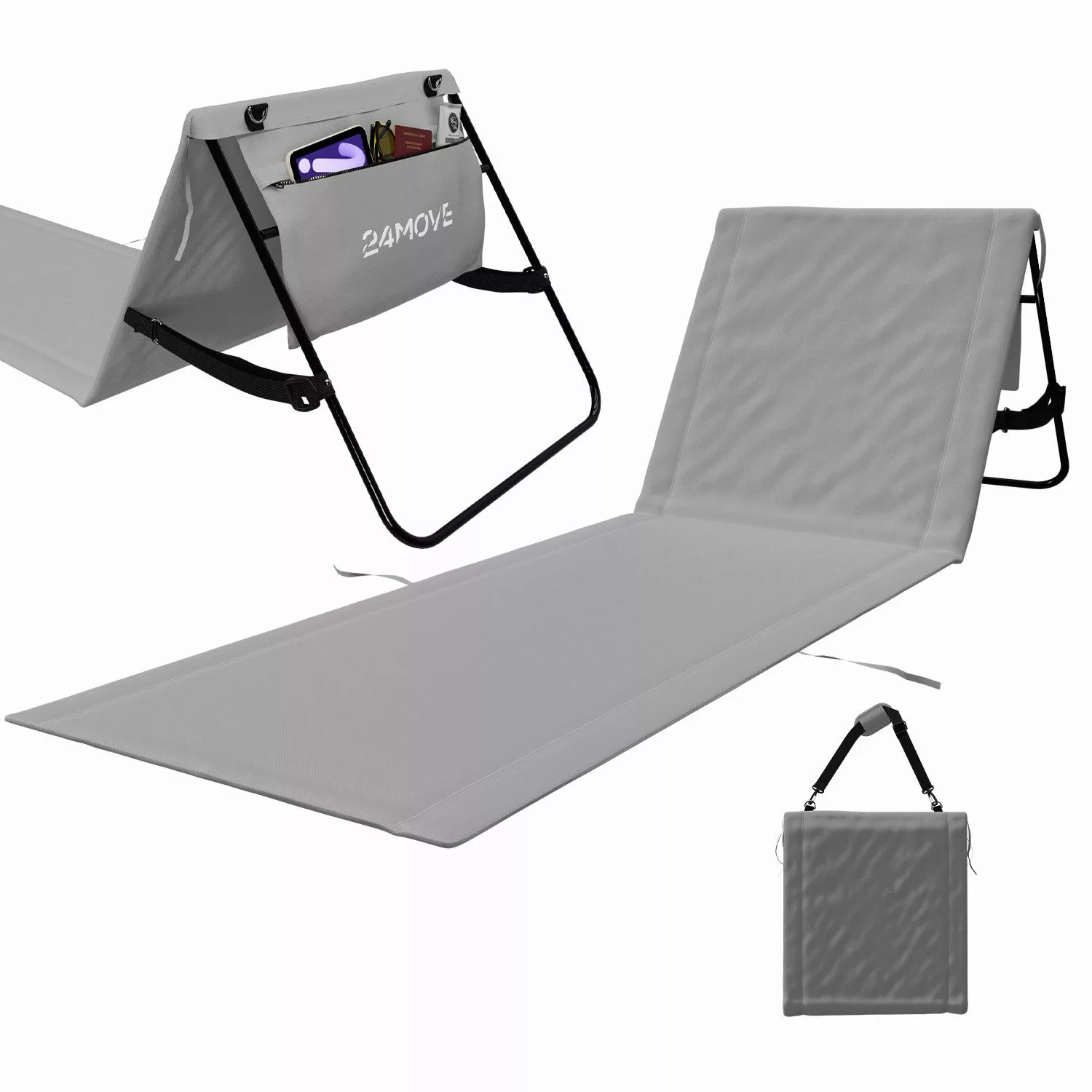 24Move Strandtuch, Strandmatte, Klappbare Campingliege, Tragetasche, günstig online kaufen