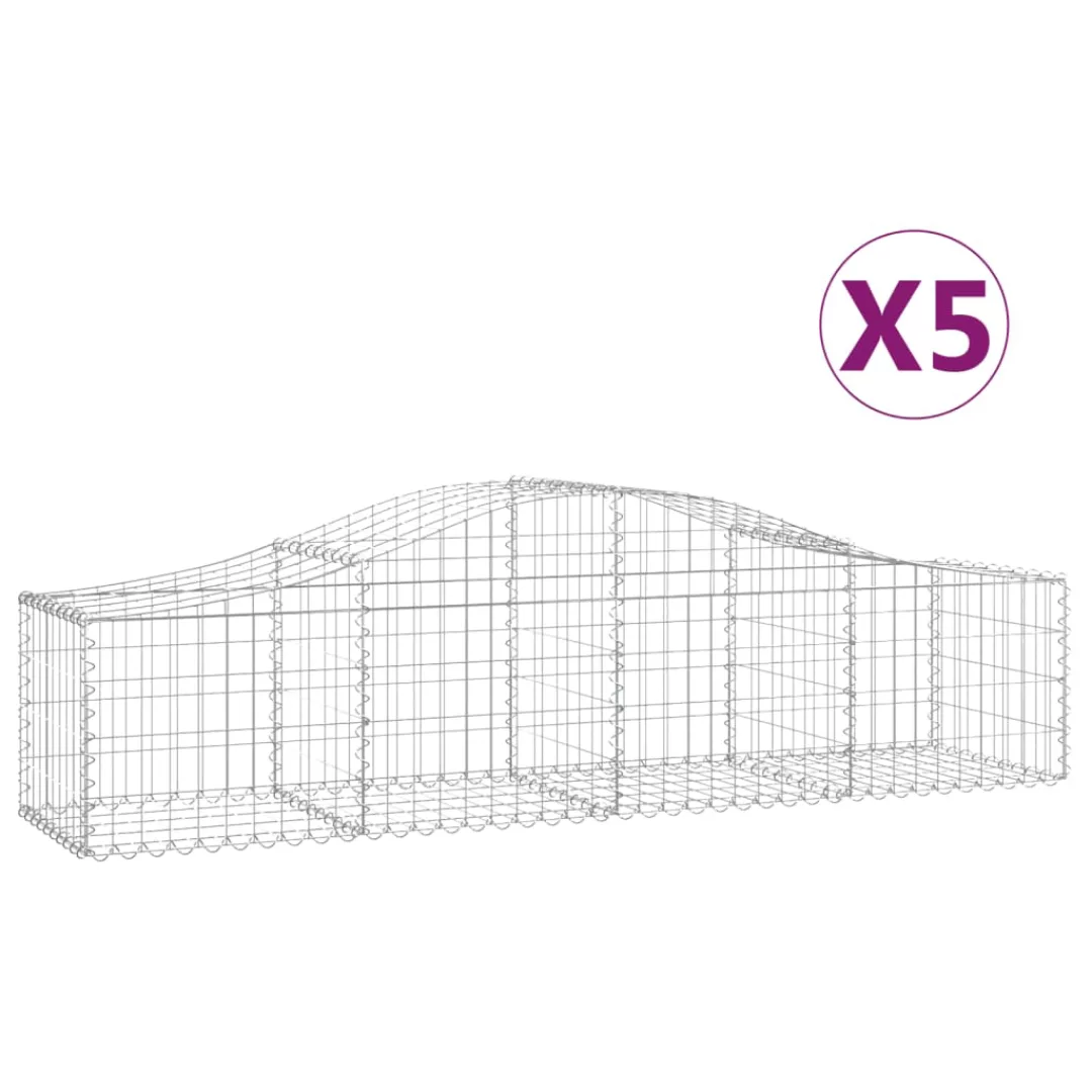 Vidaxl Gabionen Mit Hochbogen 5 Stk. 200x50x40/60 Cm Verzinktes Eisen günstig online kaufen