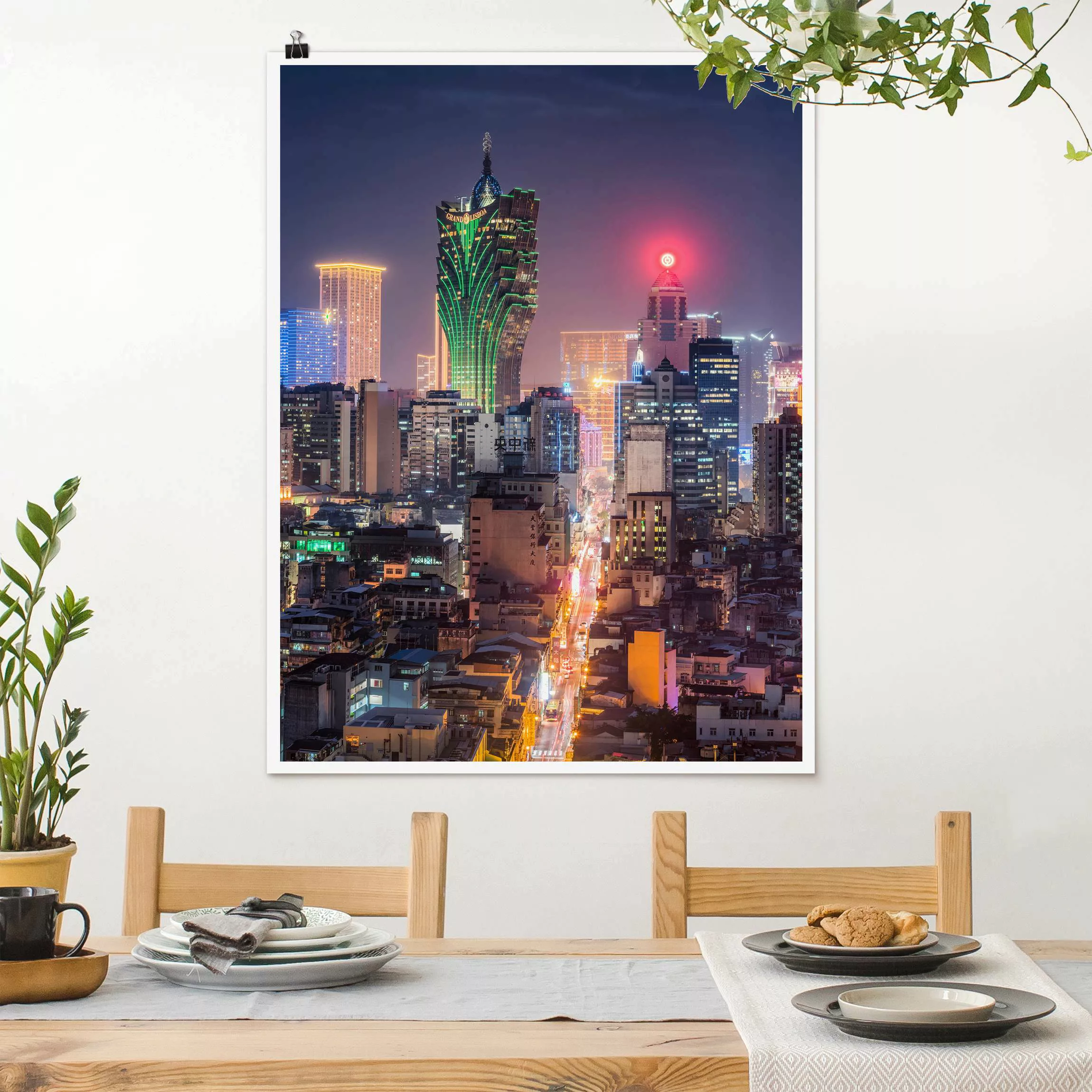 Poster Nachtlichter von Macau günstig online kaufen