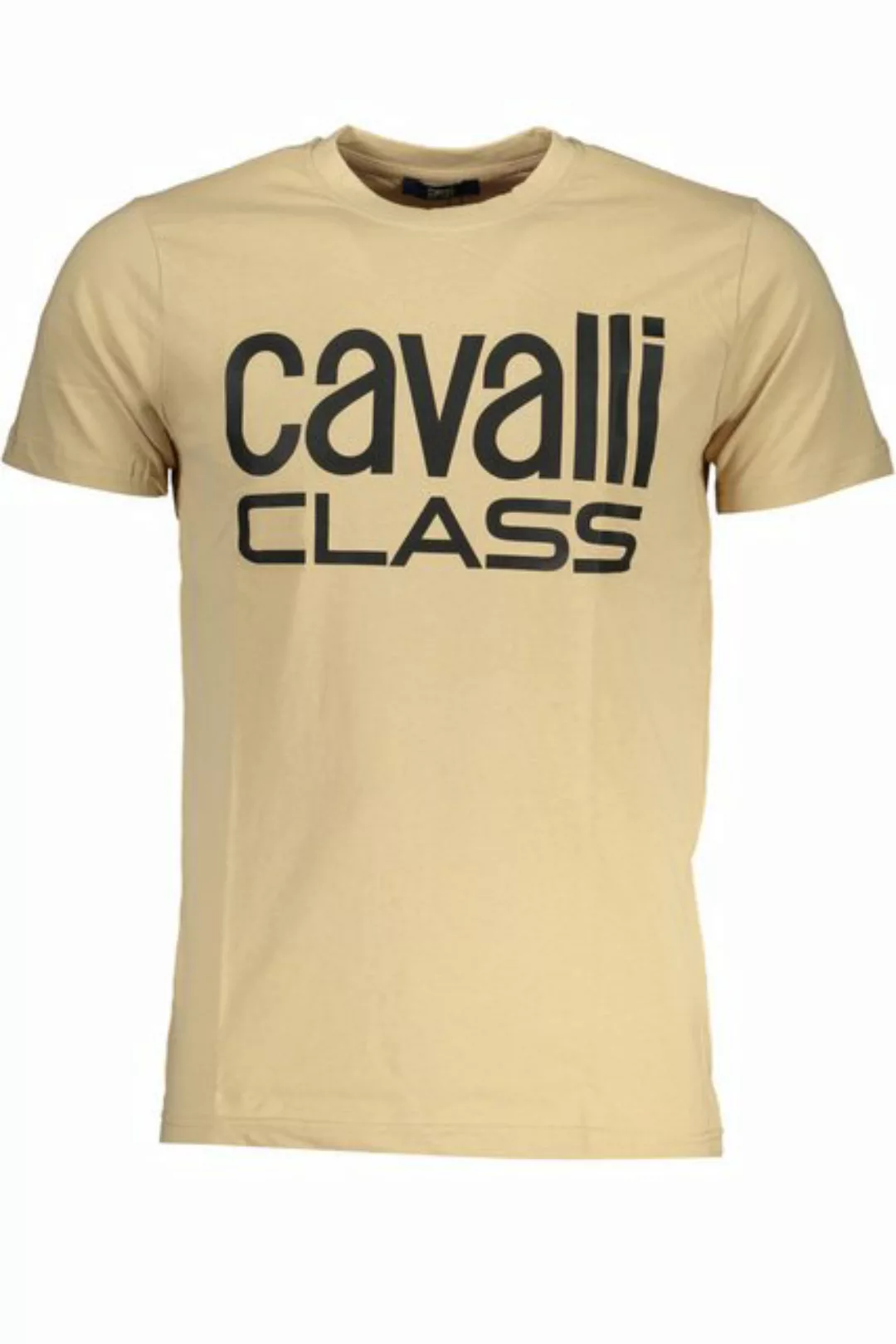 Cavalli Class T-Shirt Stylishes Herren Kurzarm T-Shirt in Beige mit Print günstig online kaufen