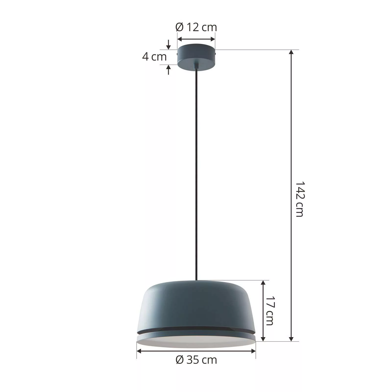 Lucande LED-Hängeleuchte Faelinor, blau, Aluminium, Ø 35 cm günstig online kaufen