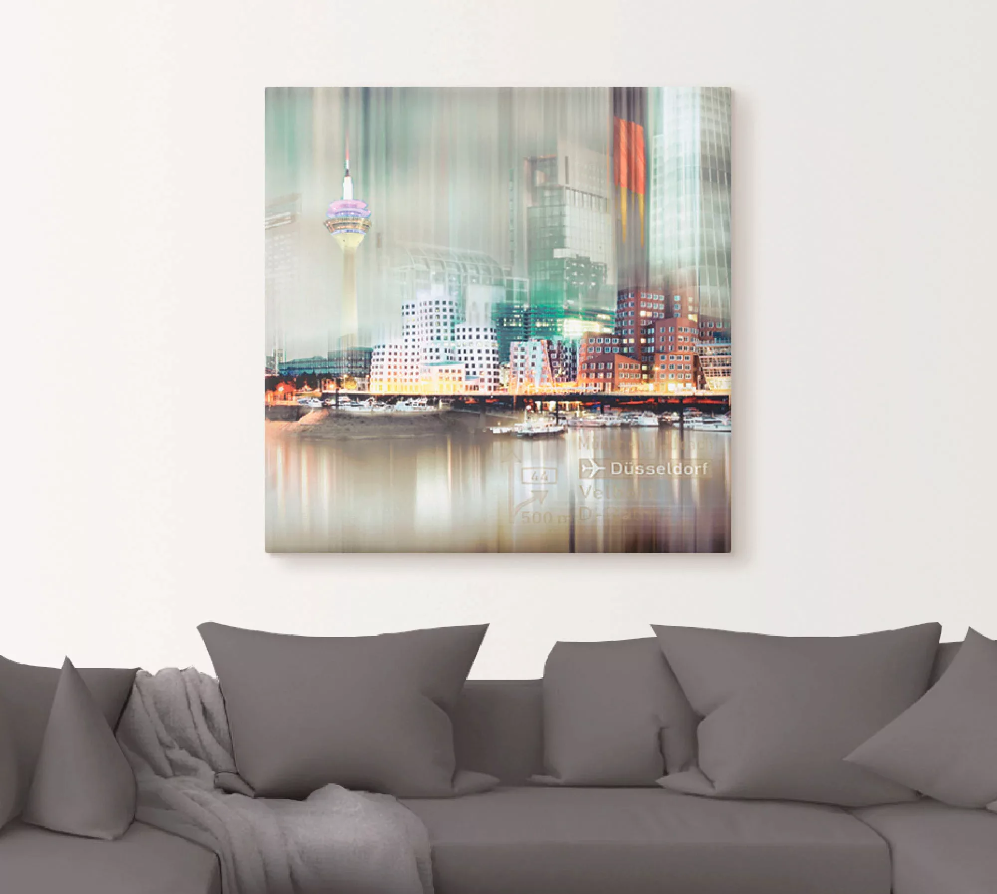 Artland Leinwandbild "Düsseldorf Skyline Collage V", Deutschland, (1 St.) günstig online kaufen