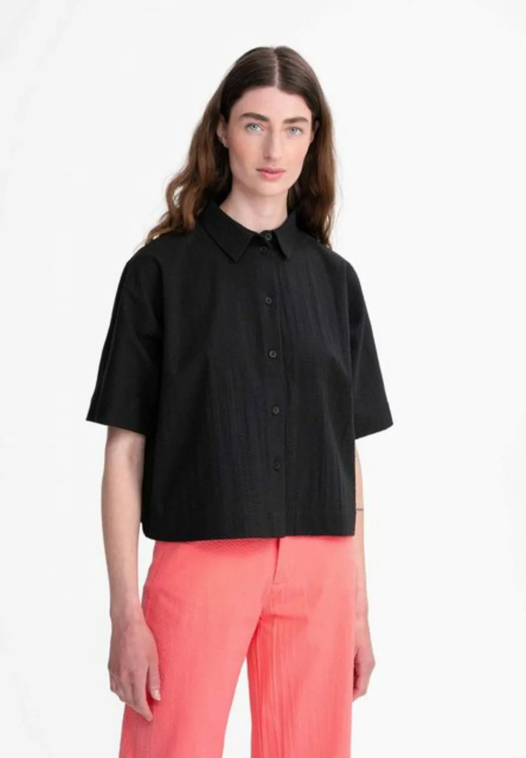 MELA Kurzarmbluse Damen Bluse kurzärmlig RINARA Knopfleiste günstig online kaufen