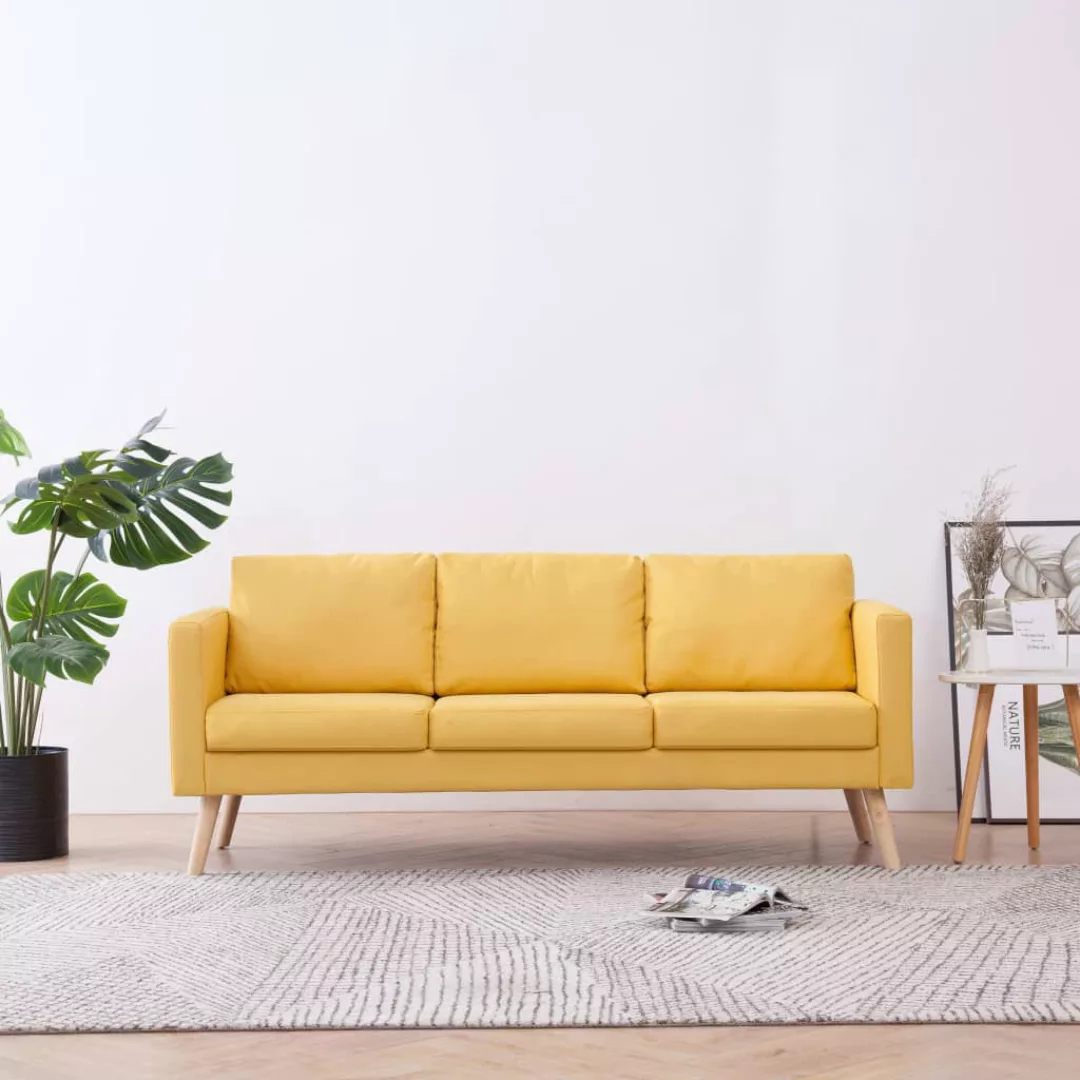 vidaXL Sofa 3-Sitzer-Sofa Stoff Gelb Couch günstig online kaufen