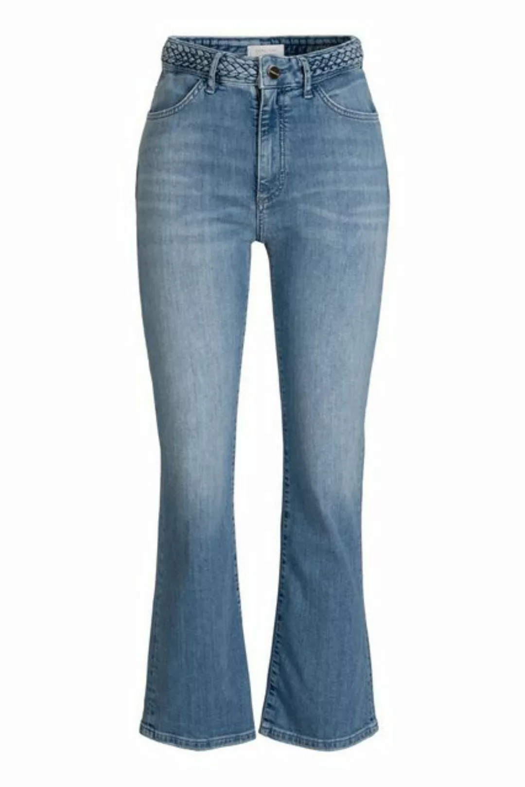 Rich & Royal Weite Jeans Kick Flare Plissierter blauer Denim Gots günstig online kaufen