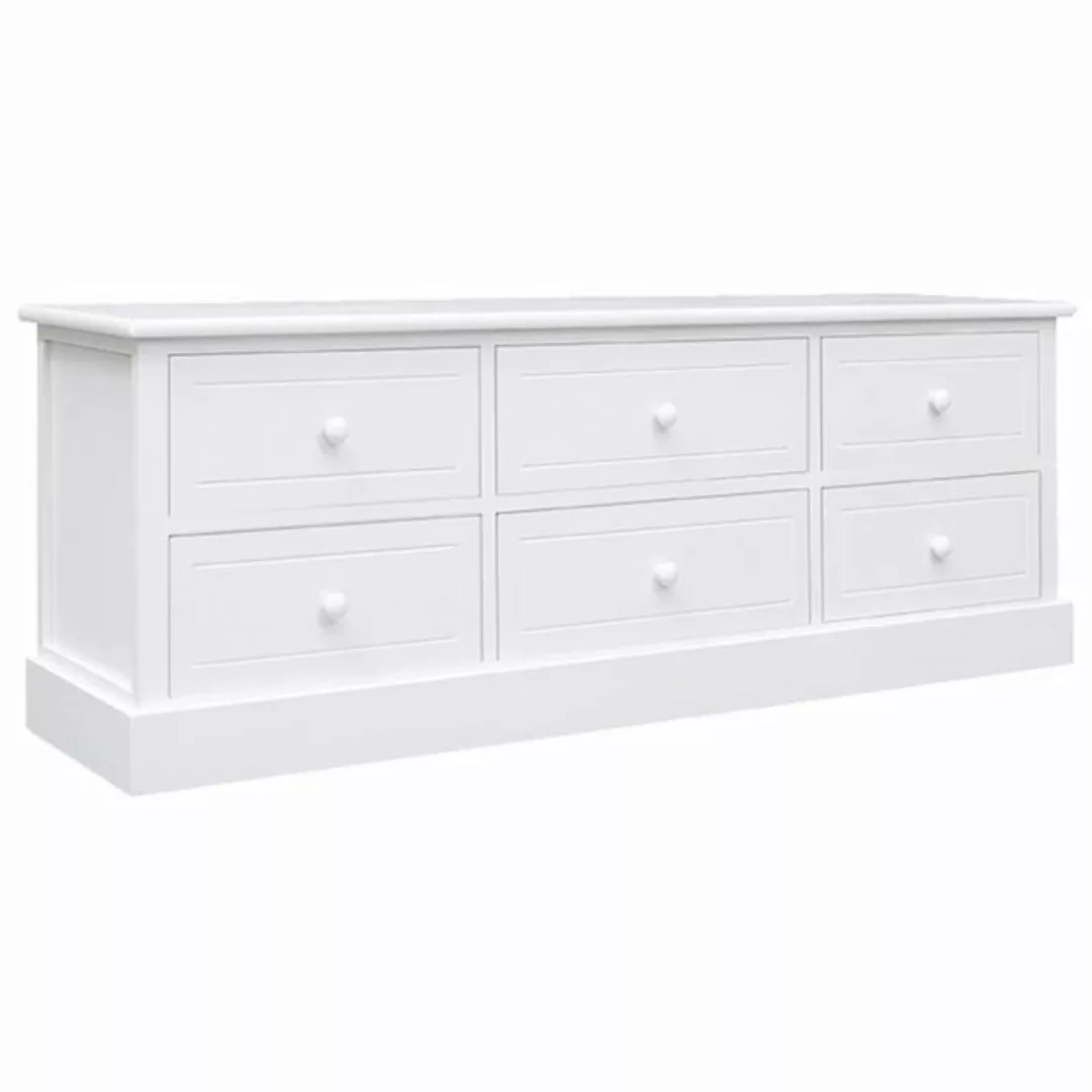 vidaXL TV-Schrank TV-Schrank Weiß 108x30x40 cm Massivholz Paulownia Lowboar günstig online kaufen