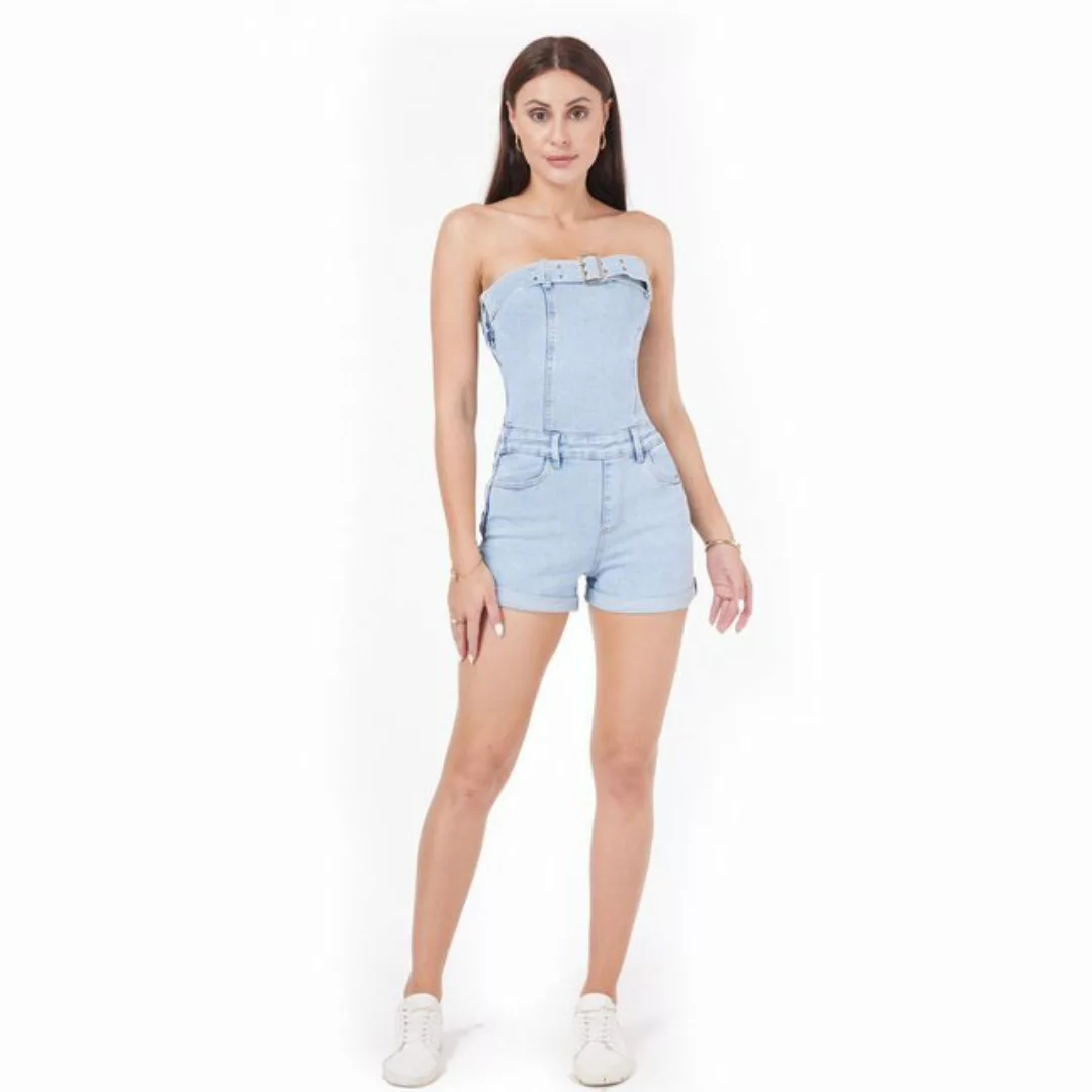 Ital-Design Jumpsuit Damen Hotpants (87217116) Used-Look Kurzer Jumpsuit in günstig online kaufen