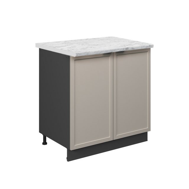 Vicco Spülenunterschrank Fame-Line, GrauBeige/Anthrazit, 80 cm mit Regal, A günstig online kaufen