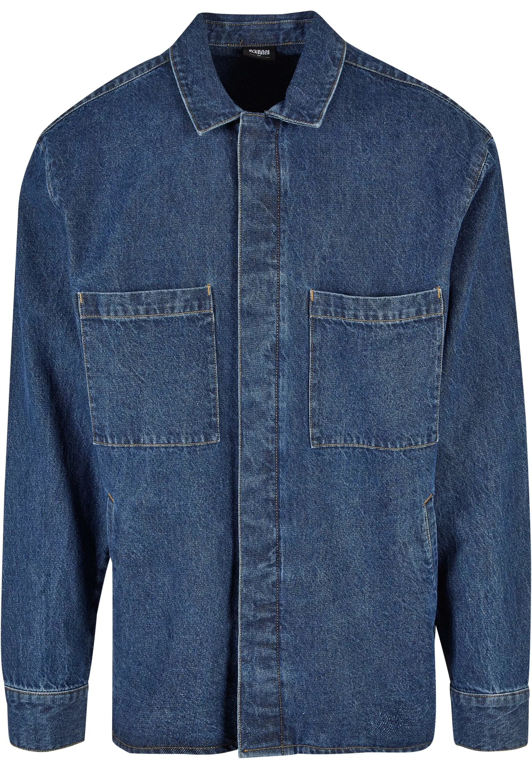 URBAN CLASSICS Langarmhemd Urban Classics Herren Oversized Denim Pocket Shi günstig online kaufen