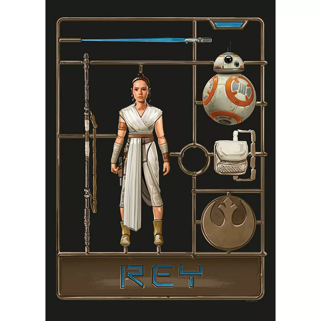 KOMAR Wandbild - Star Wars Toy Rey - Größe: 50 x 70 cm mehrfarbig Gr. one s günstig online kaufen