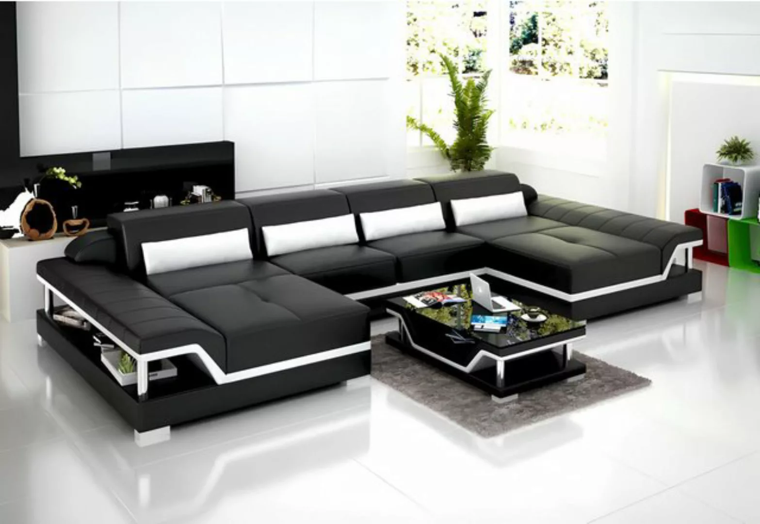 Xlmoebel Ecksofa Ledersofa Set mit modernem Design für das Wohnzimmer, best günstig online kaufen