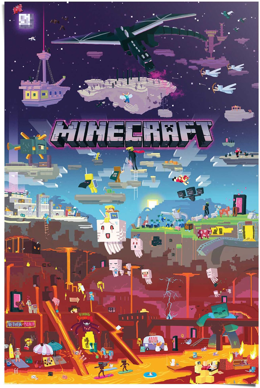 Reinders! Poster »Poster Minecraft - world beyond«, Spiele, (1 St.) günstig online kaufen