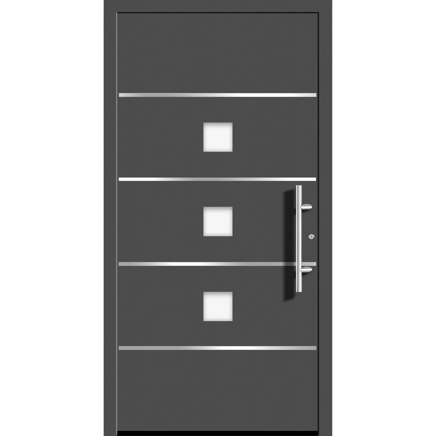 Aluminium-Haustür Moderno M370/B 110 x 210 cm Anthrazit Metallic Anschlag R günstig online kaufen