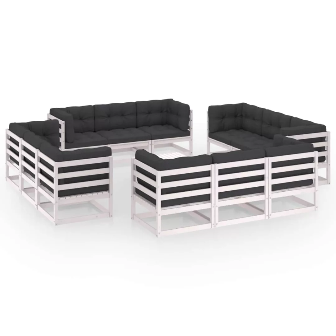 13-tlg. Garten-lounge-set Mit Kissen Kiefer Massivholz günstig online kaufen