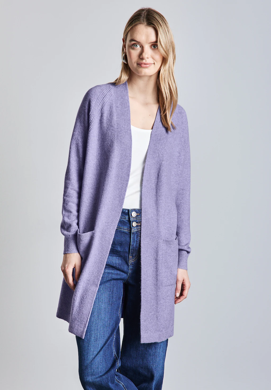 STREET ONE Strickjacke, aus Baumwolle mit Stretchanteil günstig online kaufen