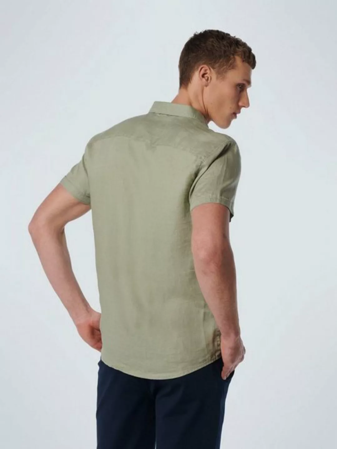 NO EXCESS Rundhalspullover Shirt Short Sleeve Linen Solid günstig online kaufen