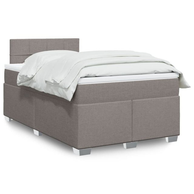 vidaXL Boxspringbett, Boxspringbett mit Matratze Taupe 120x200 cm Stoff günstig online kaufen