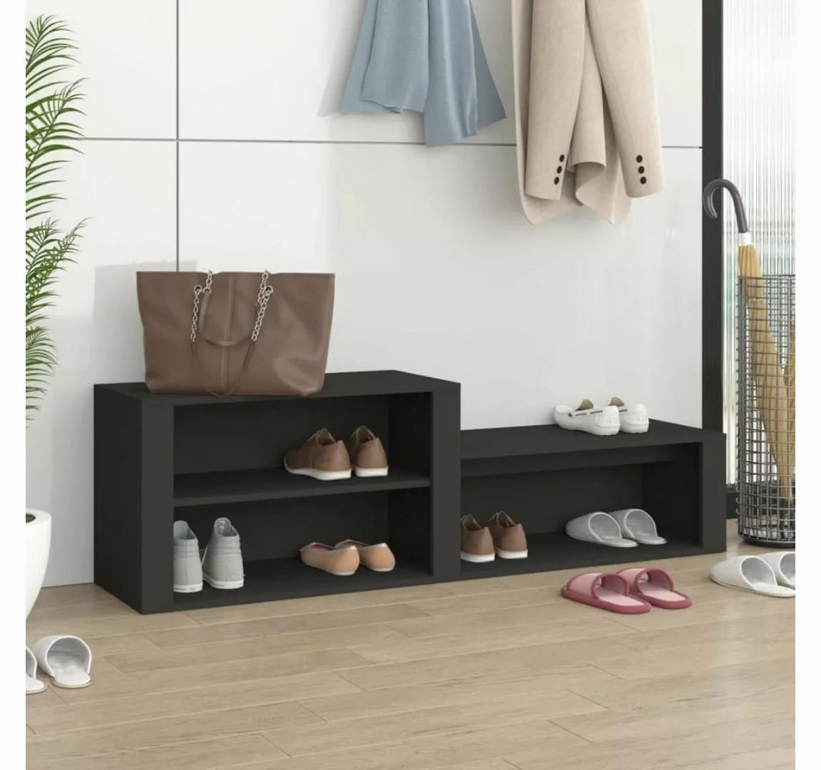 furnicato Schuhschrank Schwarz 150x35x45 cm Holzwerkstoff günstig online kaufen