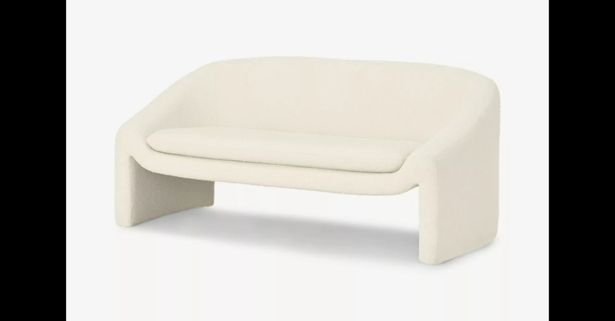 Shona 2-Sitzer Sofa, Boucle in Weiss - MADE.com günstig online kaufen