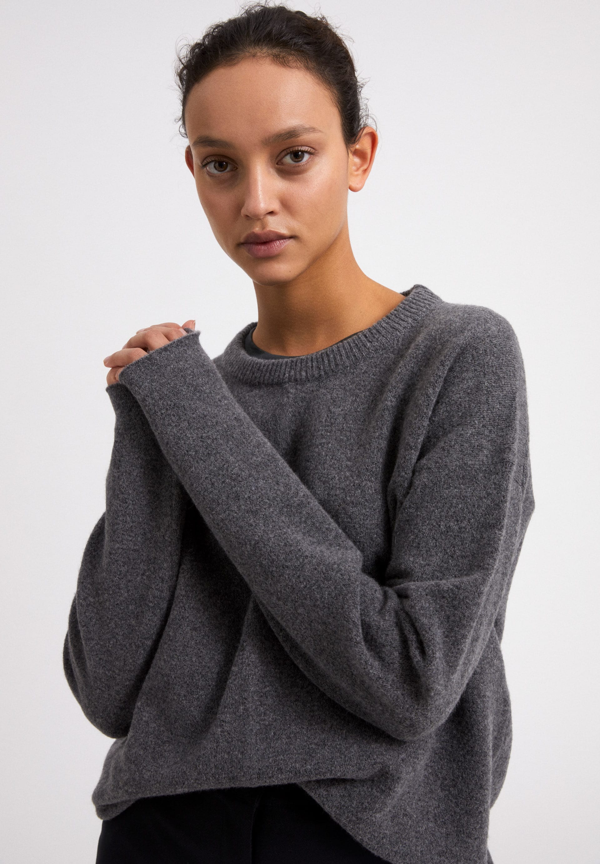 Strickpullover DARIAA  RECYCLED WOOL in mid grey melange von ARMEDANGELS günstig online kaufen