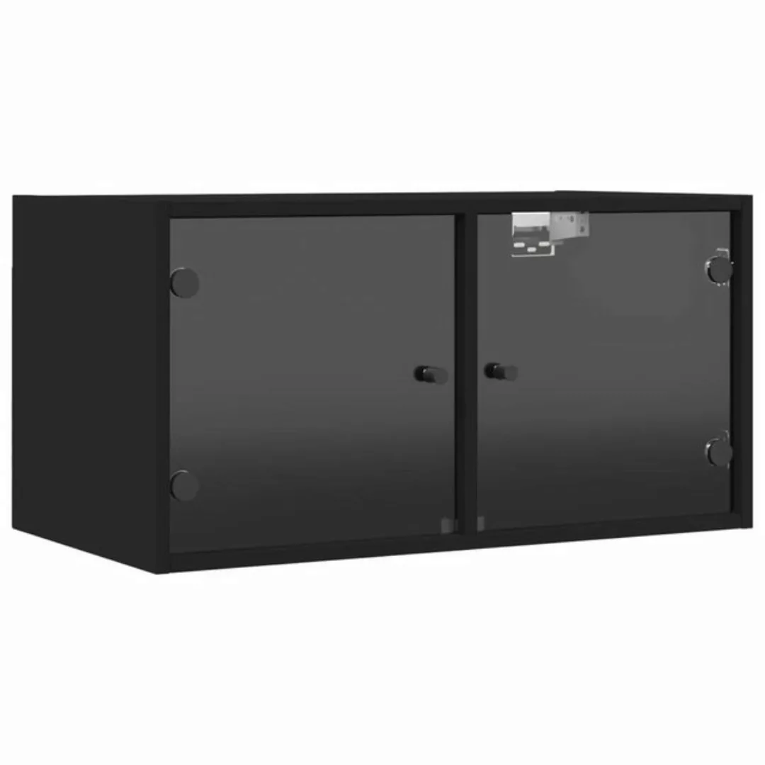 vidaXL Fächerschrank Wandschrank mit Glastüren Schwarz 68,5x37x35 cm (1-St) günstig online kaufen